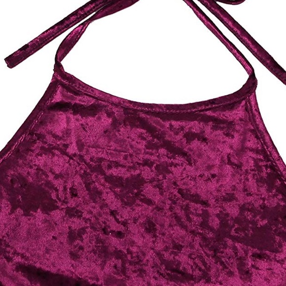 NWOT Velvet 2 piece set booty short crop top cute - Picture 3 of 5